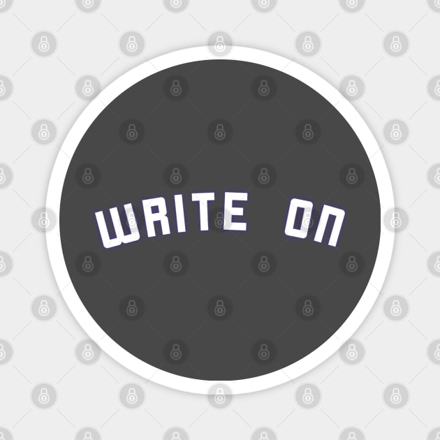 Write on Minimal Typography White Text Magnet by Shop-now-4-U 